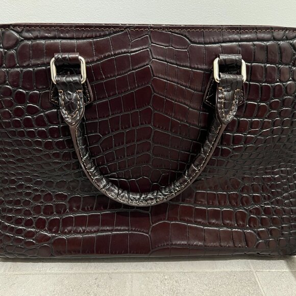 DOONEY & BOURKE Vintage Brown Croc Embossed Shoulder Bag Purse - Picture 9 of 11